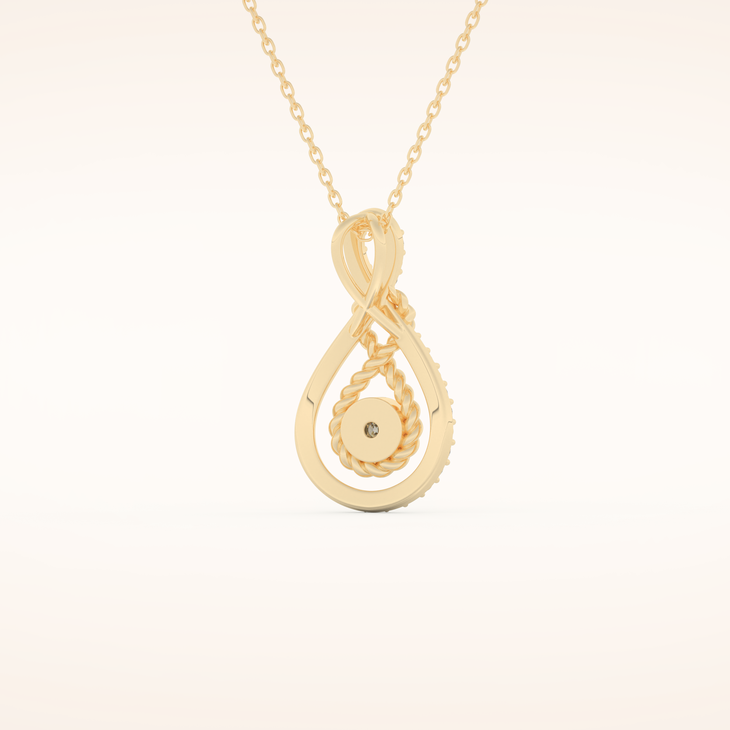 0.11 TCW Round Cut Moissanite Charm Necklace