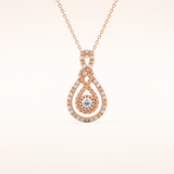 0.11 TCW Round Cut Moissanite Charm Necklace