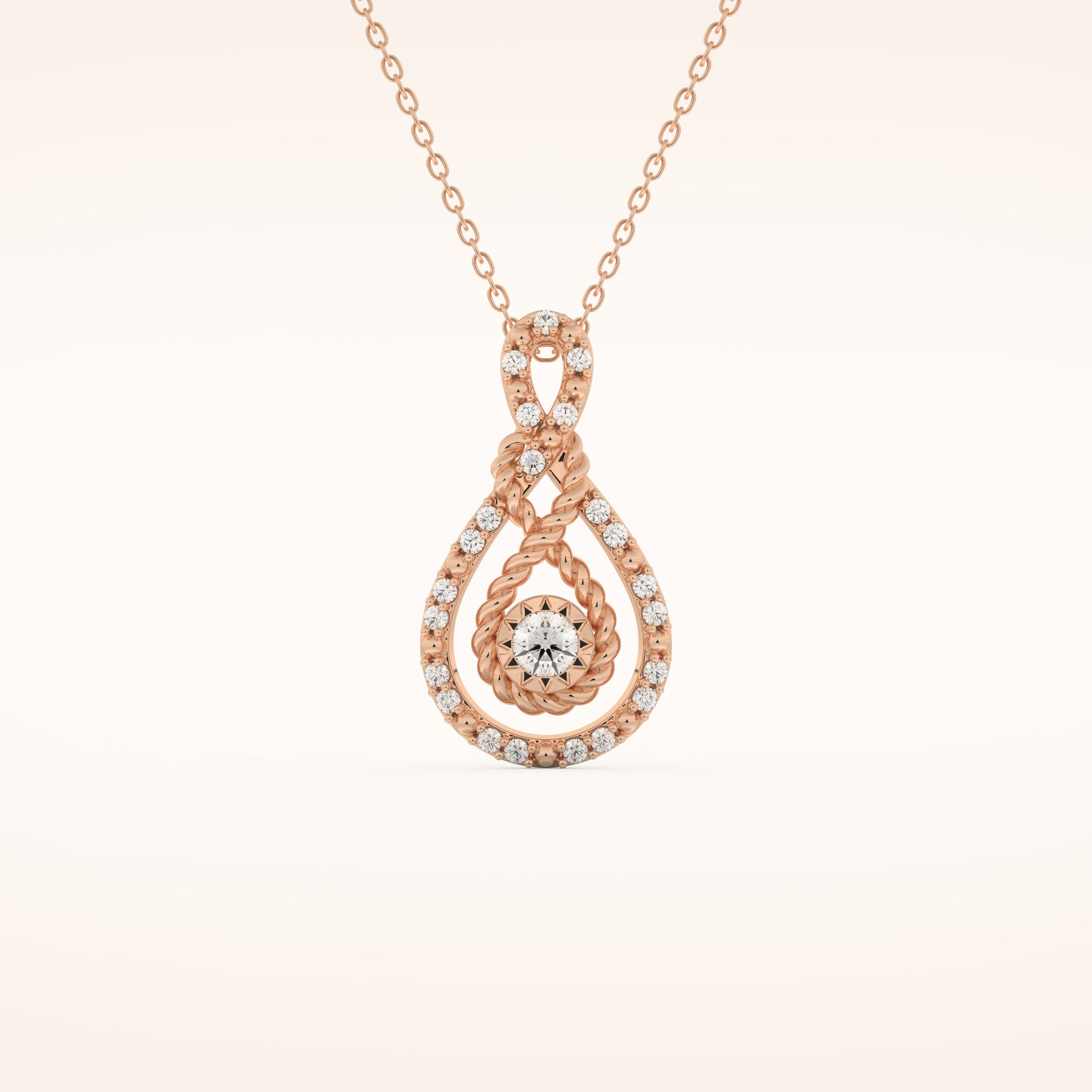 0.11 TCW Round Cut Moissanite Charm Necklace