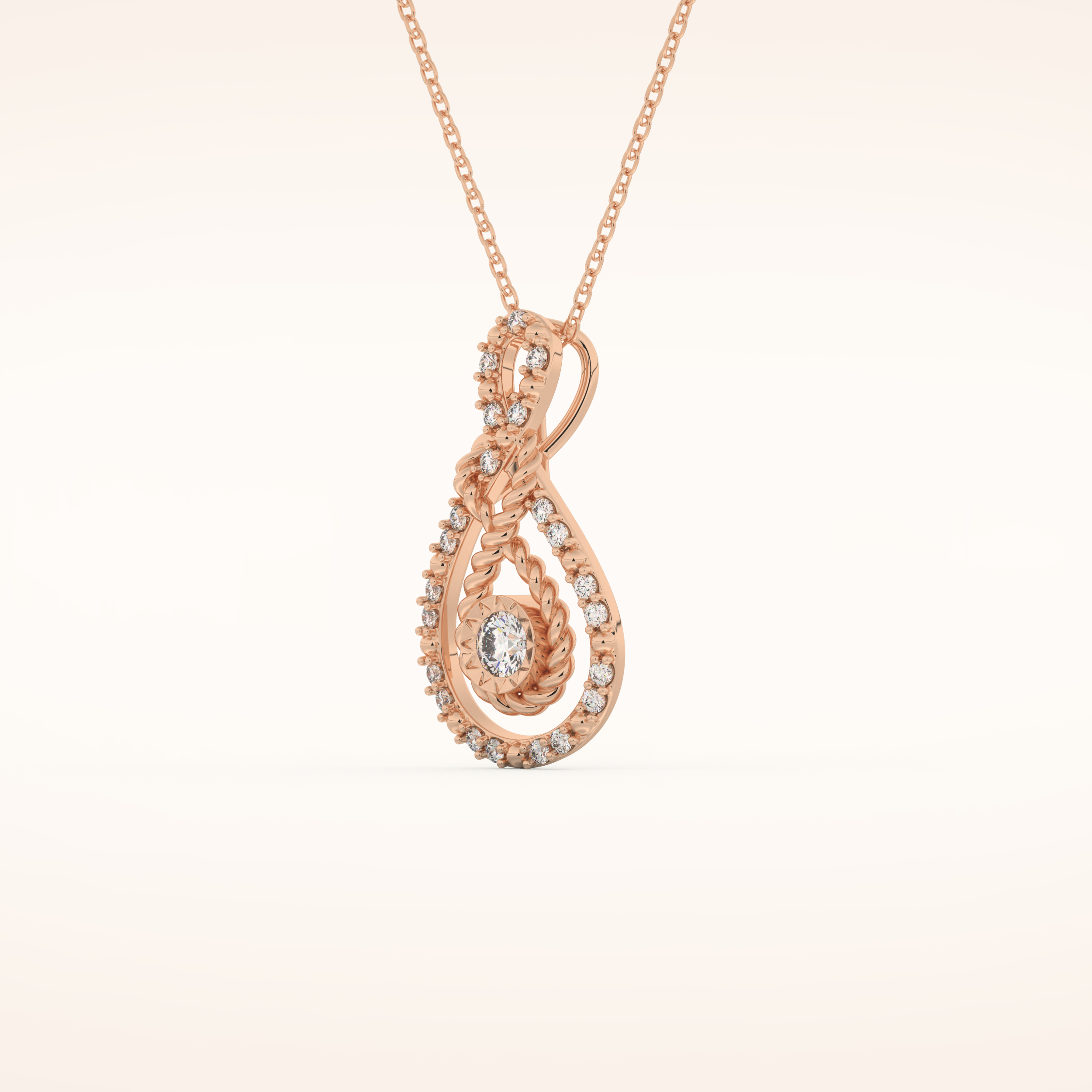 0.11 TCW Round Cut Moissanite Charm Necklace