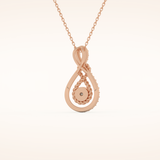 0.11 TCW Round Cut Moissanite Charm Necklace