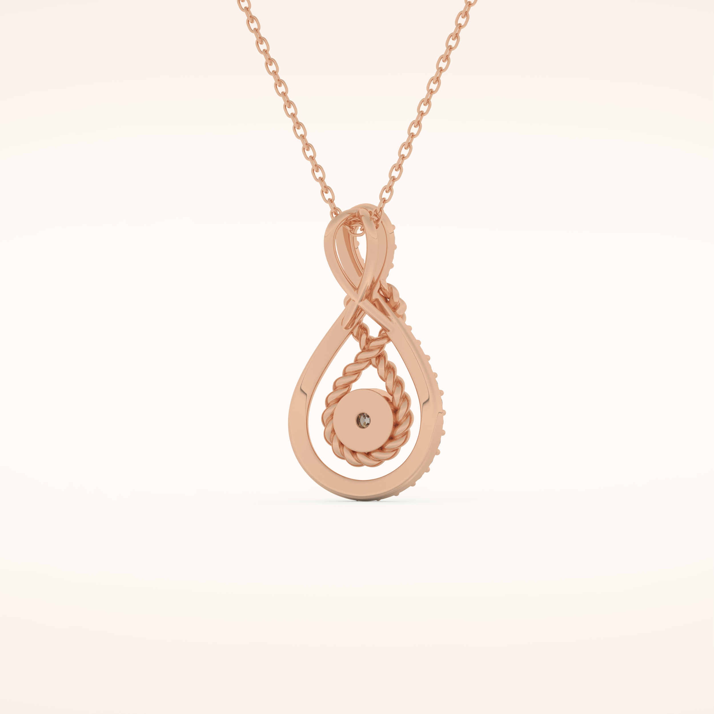 0.11 TCW Round Cut Moissanite Charm Necklace