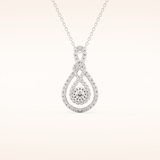 0.11 TCW Round Cut Moissanite Charm Necklace