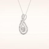 0.11 TCW Round Cut Moissanite Charm Necklace