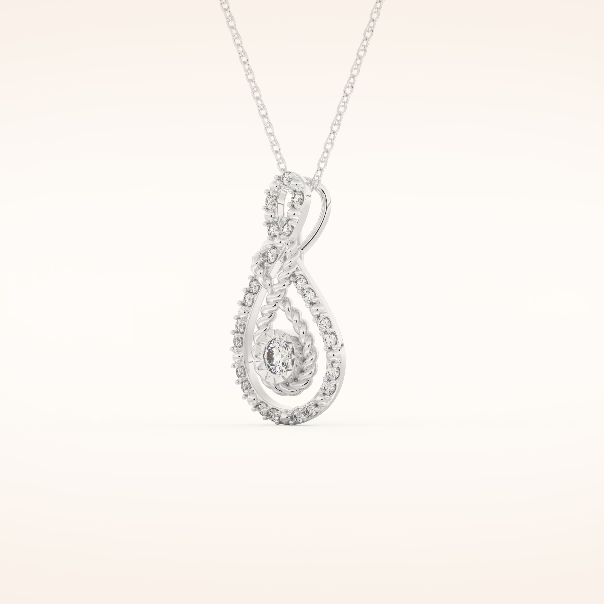 0.11 TCW Round Cut Moissanite Charm Necklace