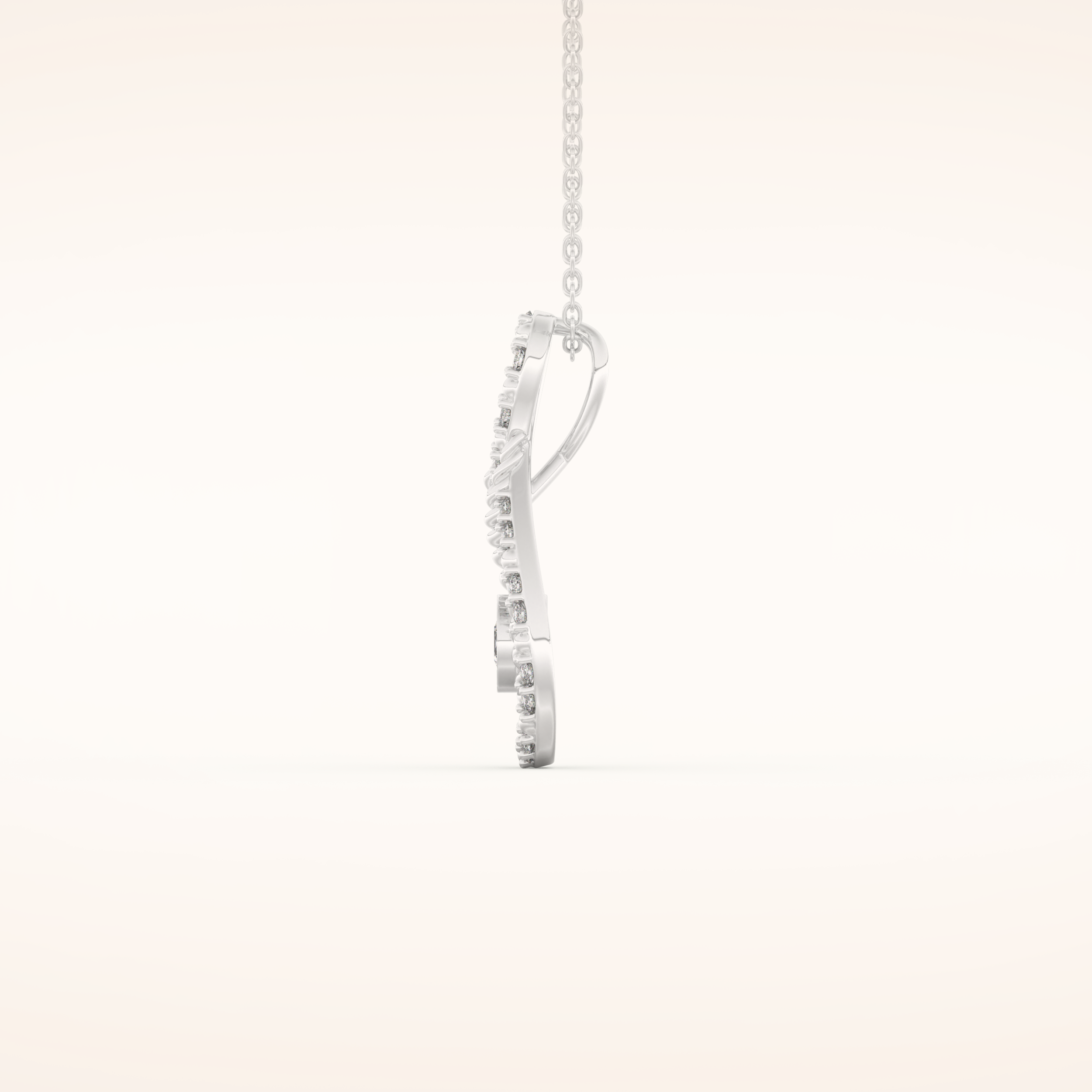0.11 TCW Round Cut Moissanite Charm Necklace