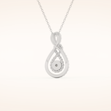 0.11 TCW Round Cut Moissanite Charm Necklace