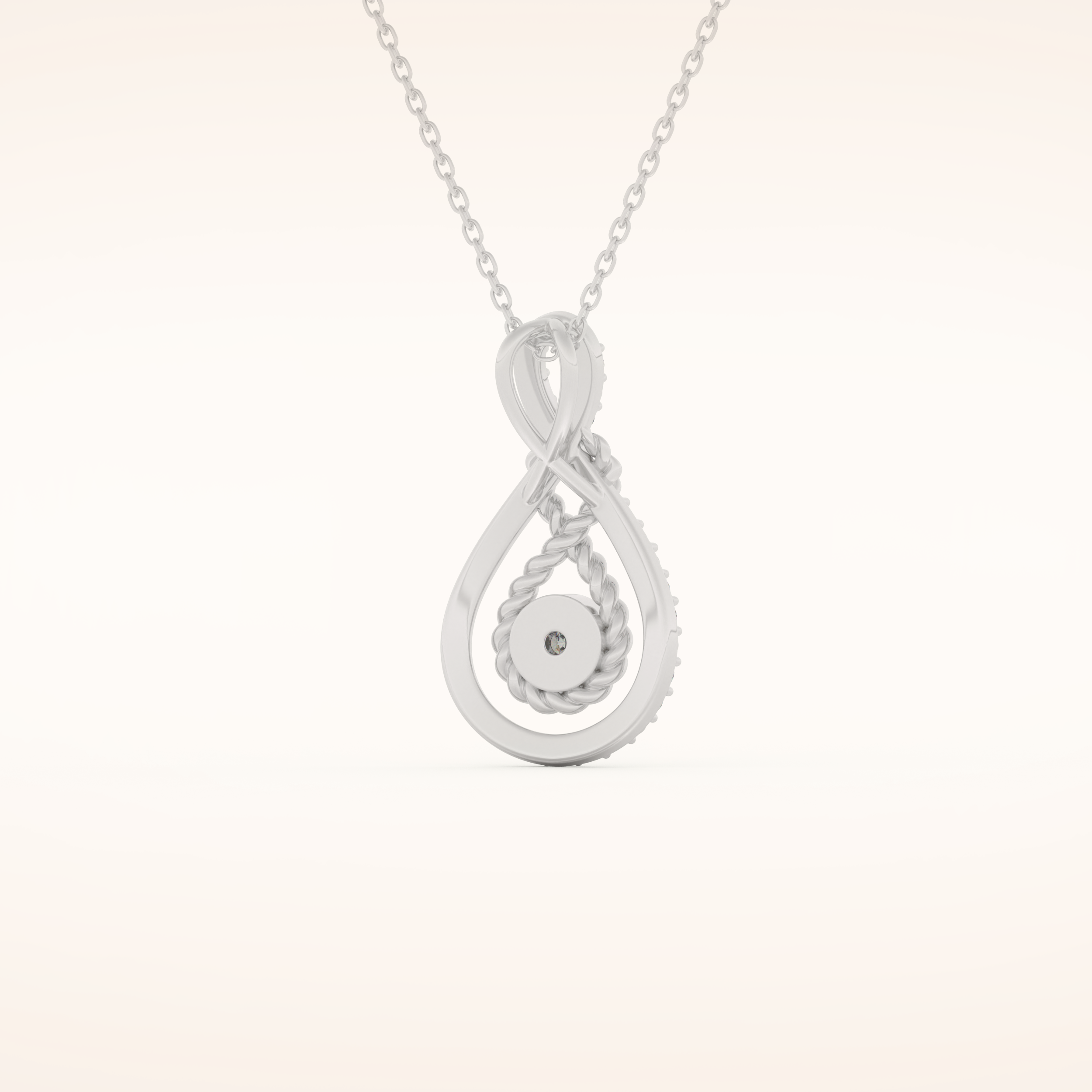 0.11 TCW Round Cut Moissanite Charm Necklace