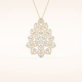 0.506 TCW Round Cut Moissanite Floral Charm Necklace