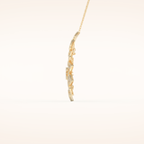 0.506 TCW Round Cut Moissanite Floral Charm Necklace