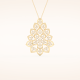 0.506 TCW Round Cut Moissanite Floral Charm Necklace