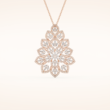 0.506 TCW Round Cut Moissanite Floral Charm Necklace
