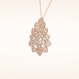 0.506 TCW Round Cut Moissanite Floral Charm Necklace