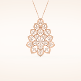 0.506 TCW Round Cut Moissanite Floral Charm Necklace