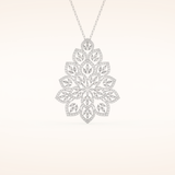 0.506 TCW Round Cut Moissanite Floral Charm Necklace