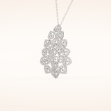 0.506 TCW Round Cut Moissanite Floral Charm Necklace
