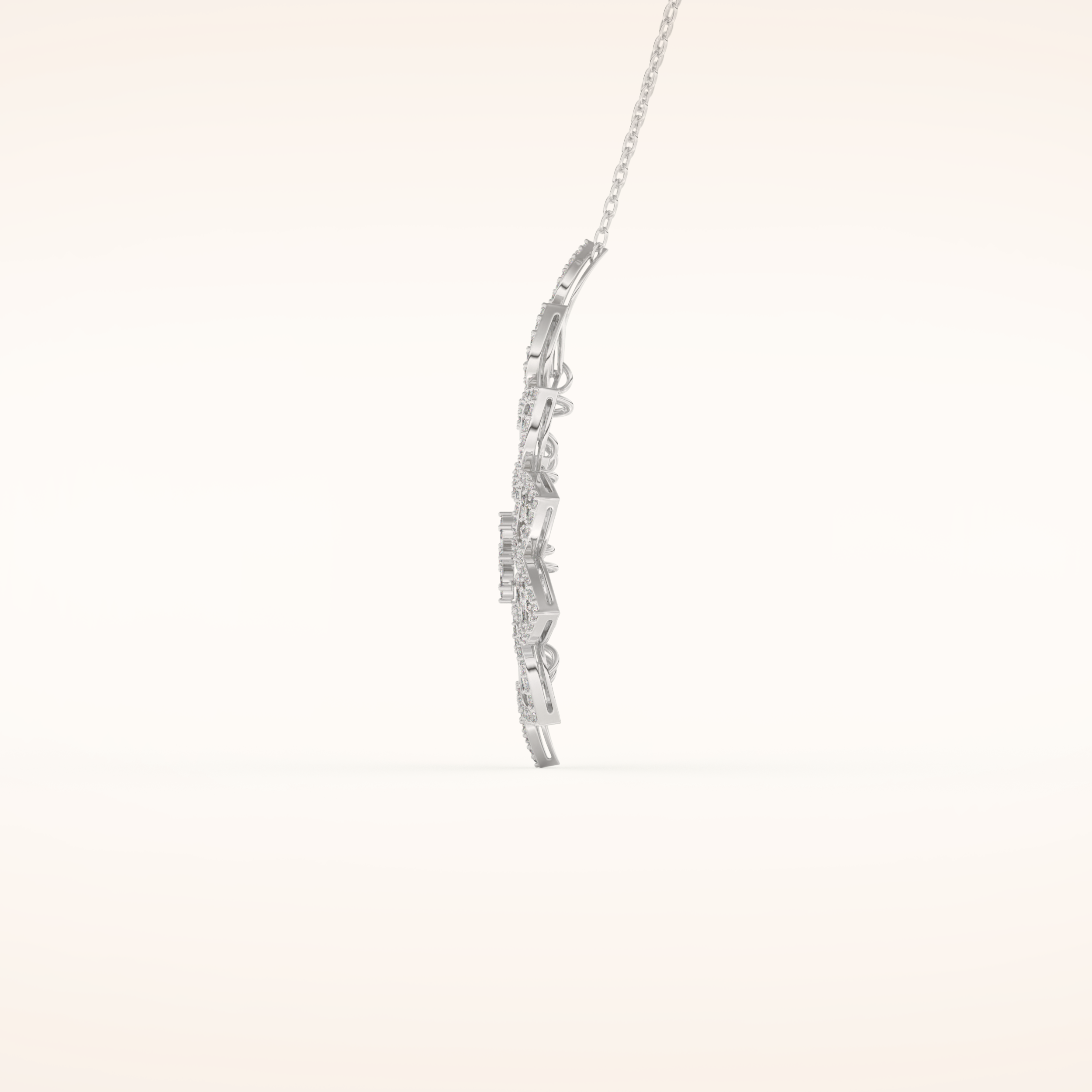 0.506 TCW Round Cut Moissanite Floral Charm Necklace