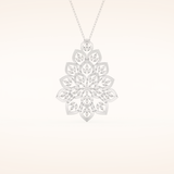 0.506 TCW Round Cut Moissanite Floral Charm Necklace