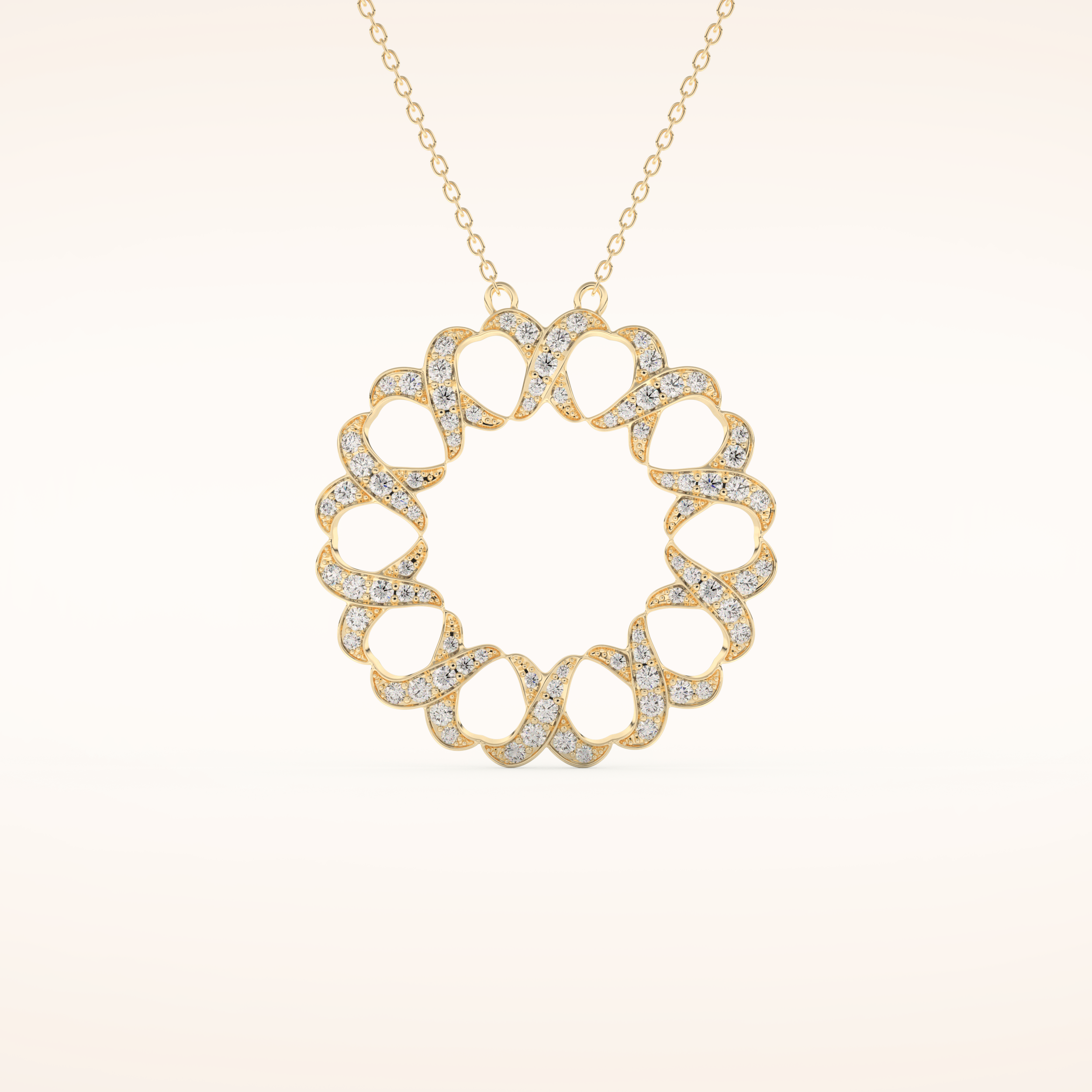 0.302 TCW Round Cut Moissanite Charm Necklace