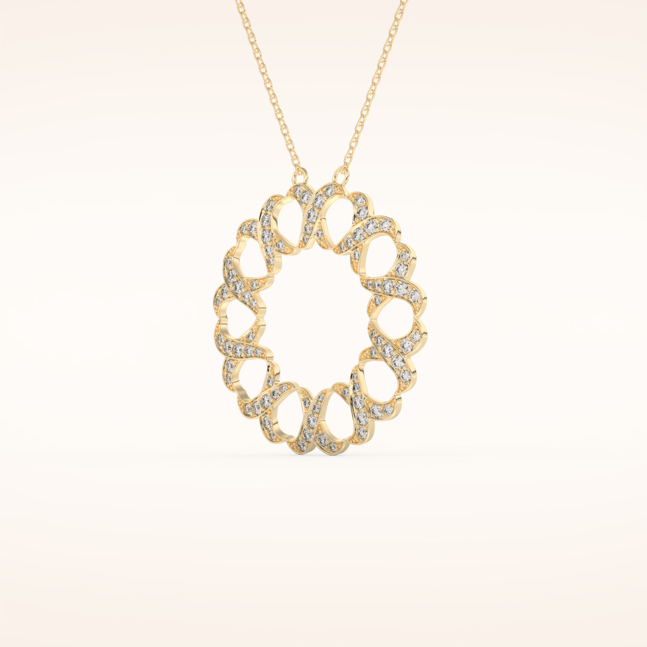 0.302 TCW Round Cut Moissanite Charm Necklace
