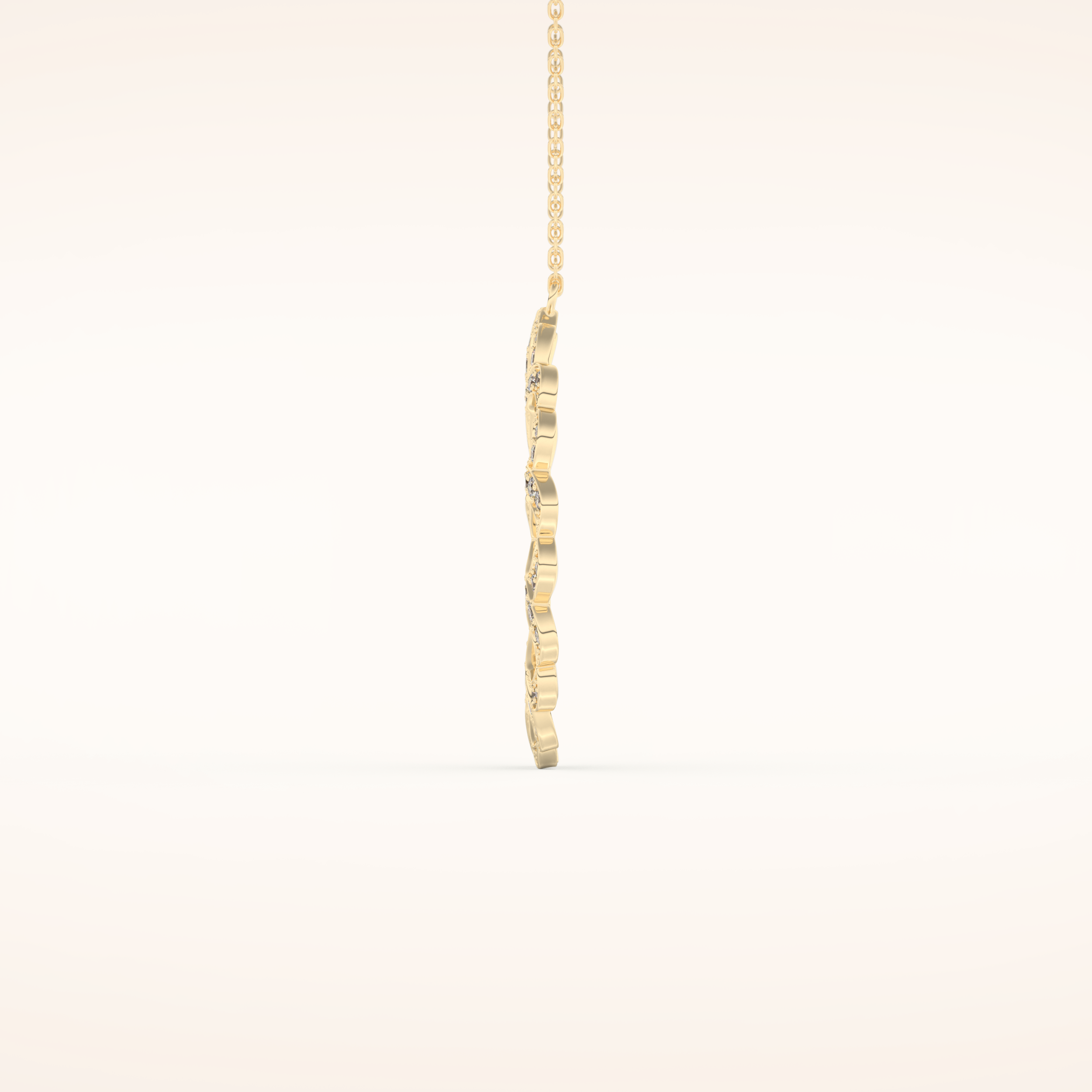 0.302 TCW Round Cut Moissanite Charm Necklace