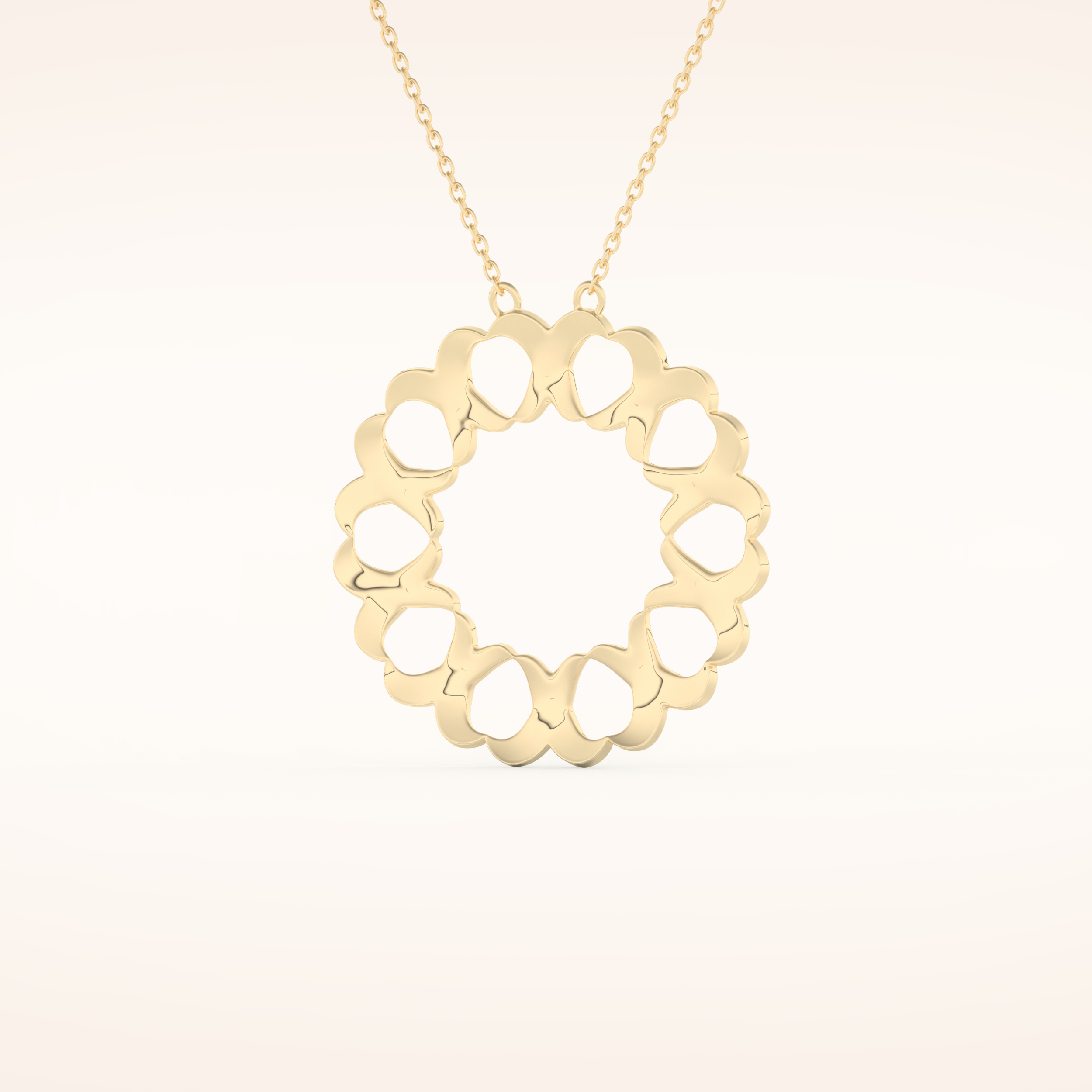 0.302 TCW Round Cut Moissanite Charm Necklace