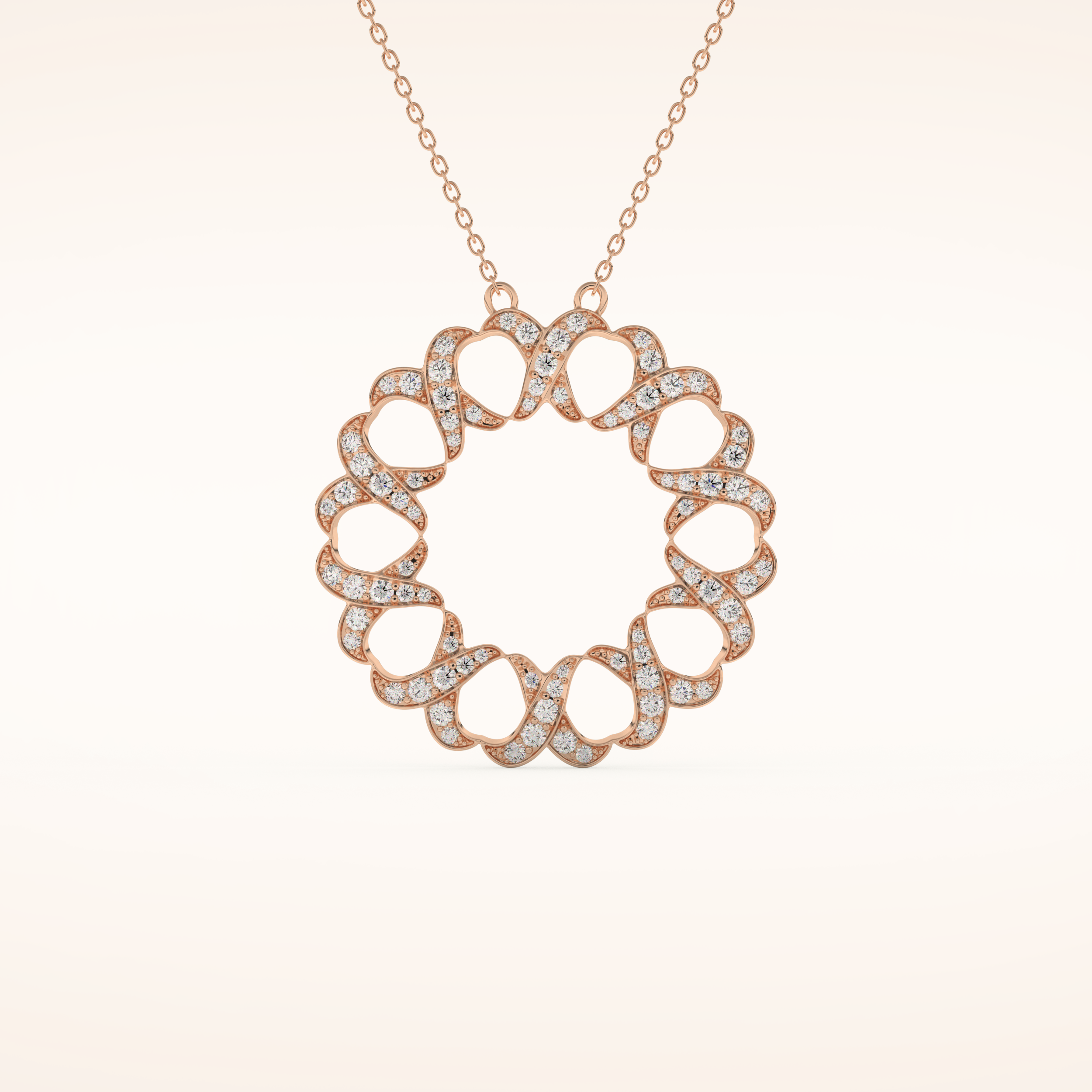 0.302 TCW Round Cut Moissanite Charm Necklace