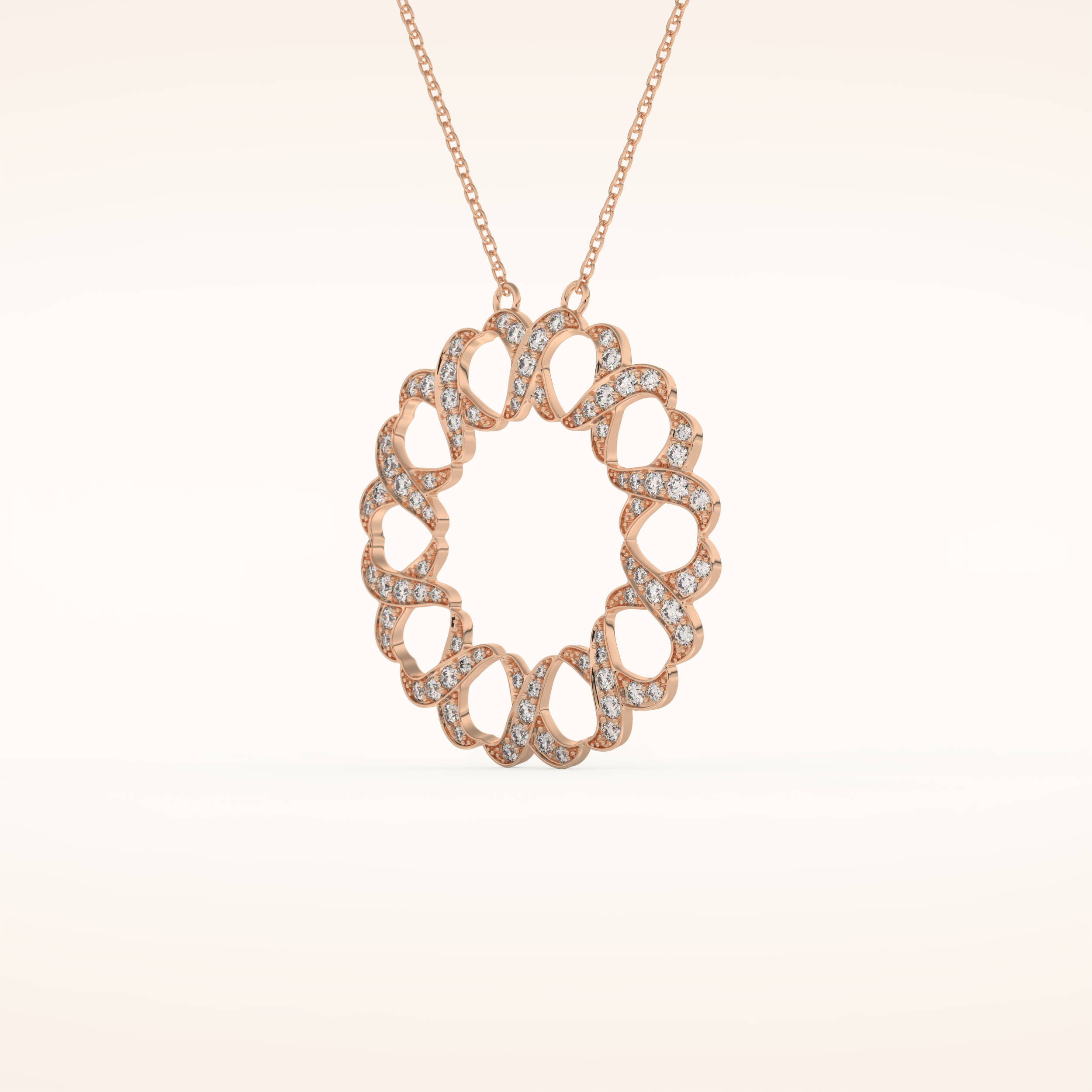 0.302 TCW Round Cut Moissanite Charm Necklace
