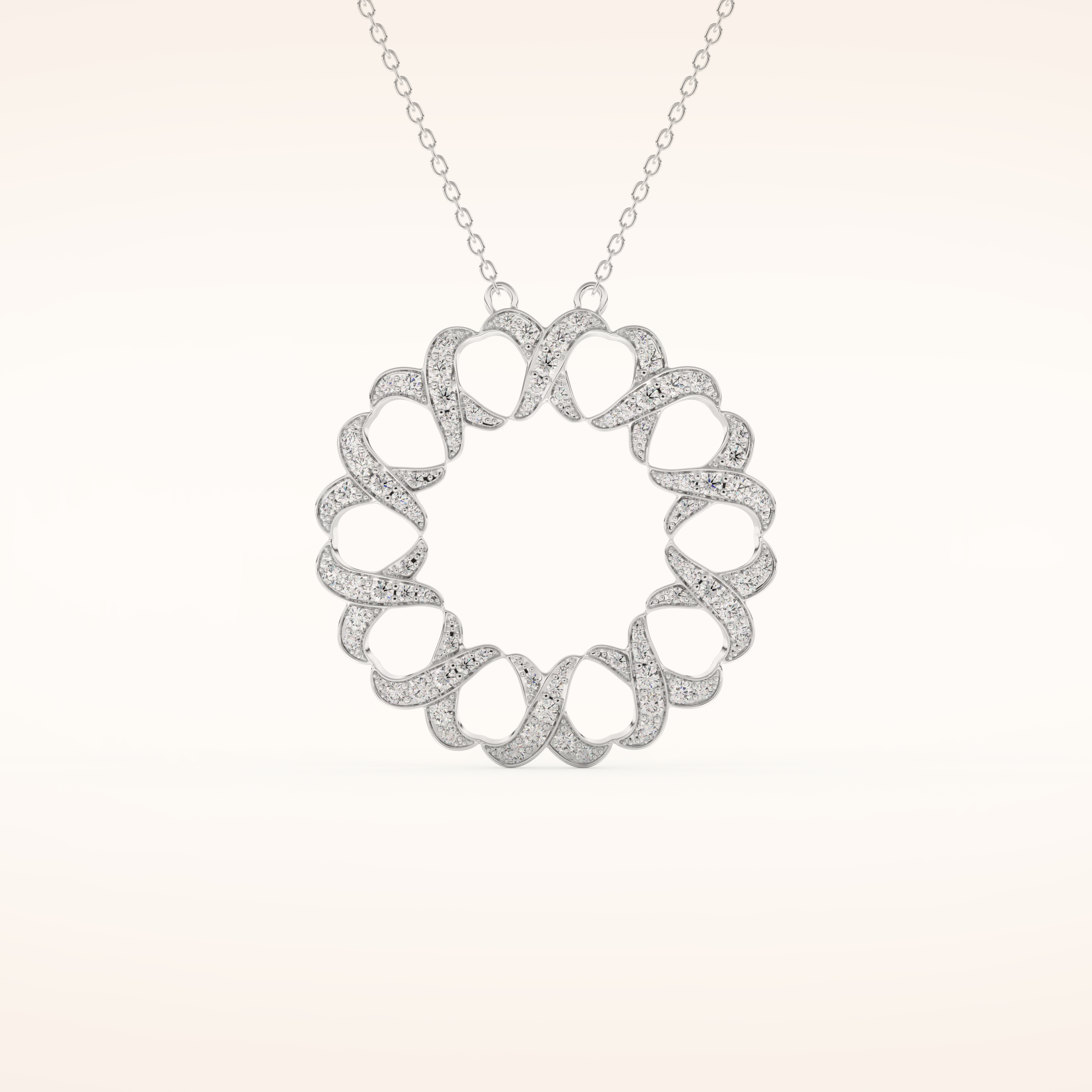 0.302 TCW Round Cut Moissanite Charm Necklace