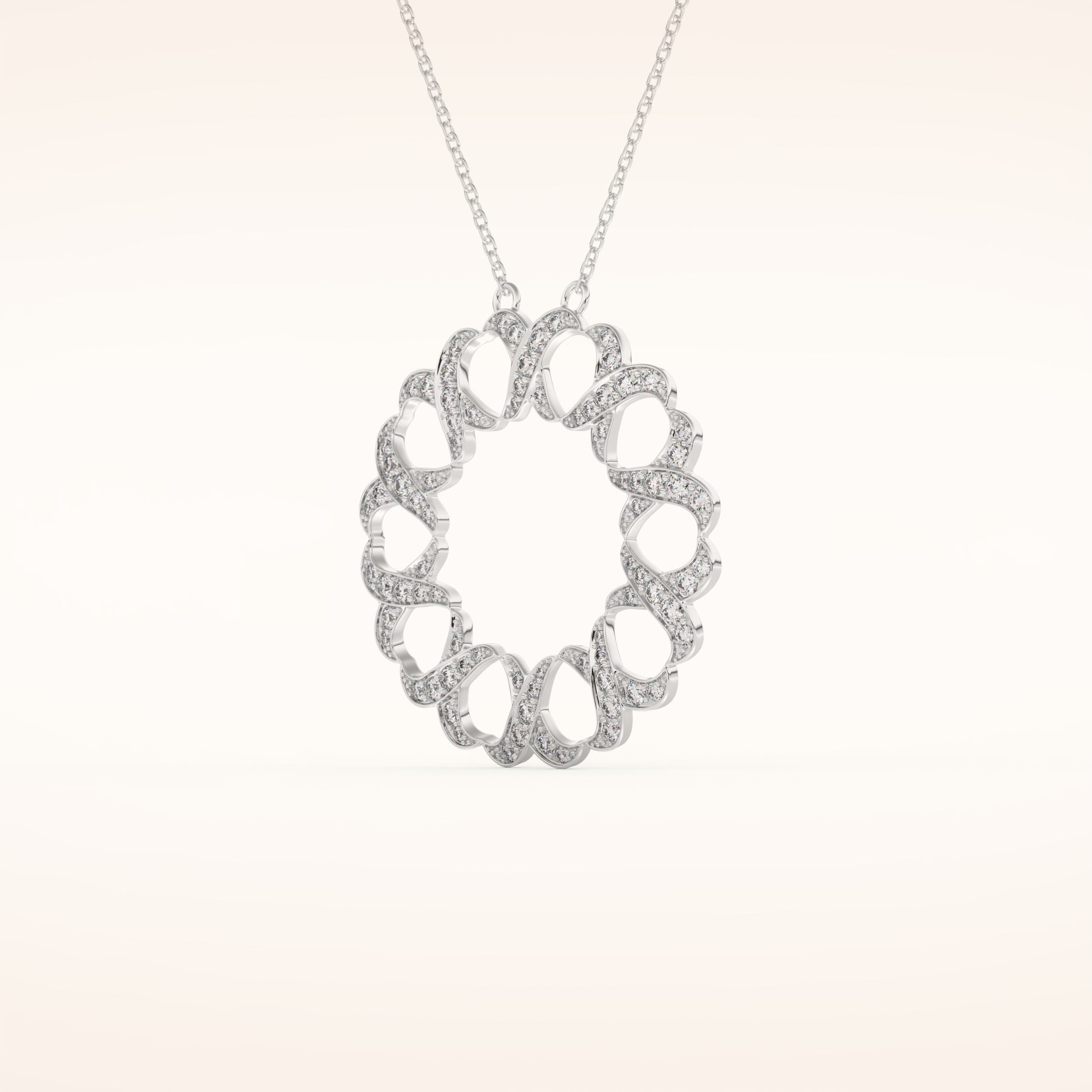 0.302 TCW Round Cut Moissanite Charm Necklace