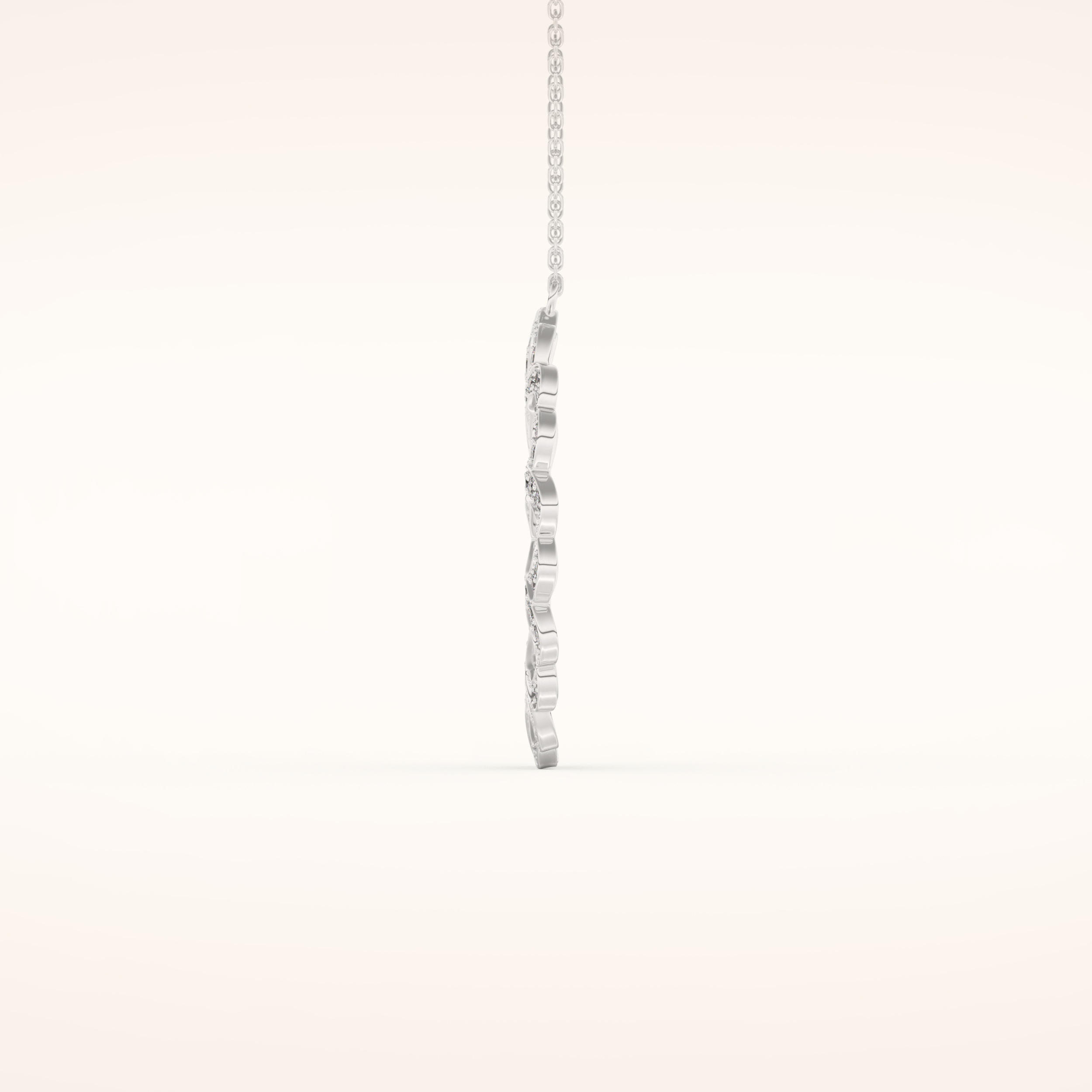0.302 TCW Round Cut Moissanite Charm Necklace