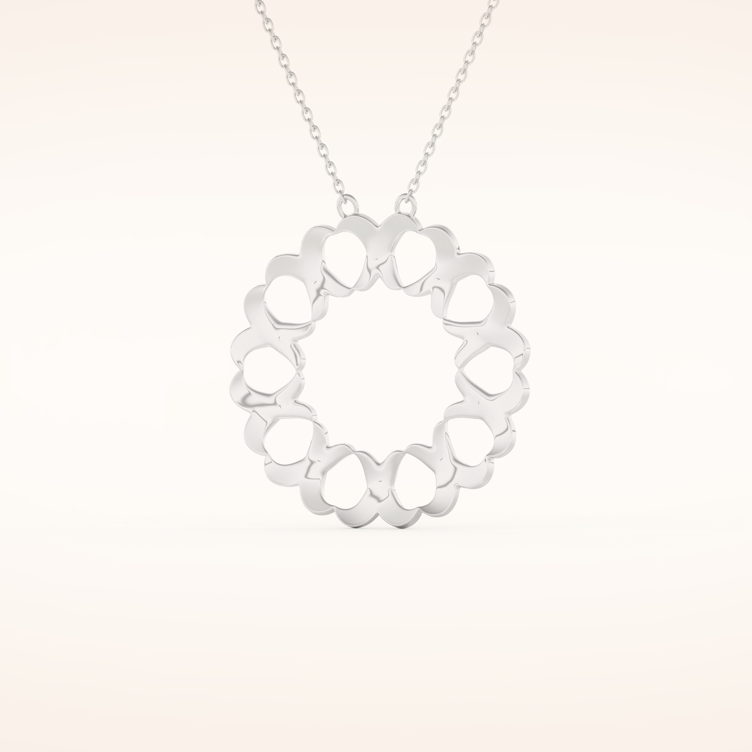 0.302 TCW Round Cut Moissanite Charm Necklace
