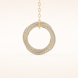 1.288 TCW Round Cut Moissanite Spiral Circle Charm Necklace