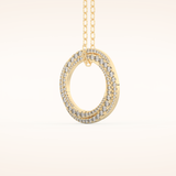 1.288 TCW Round Cut Moissanite Spiral Circle Charm Necklace
