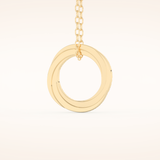1.288 TCW Round Cut Moissanite Spiral Circle Charm Necklace