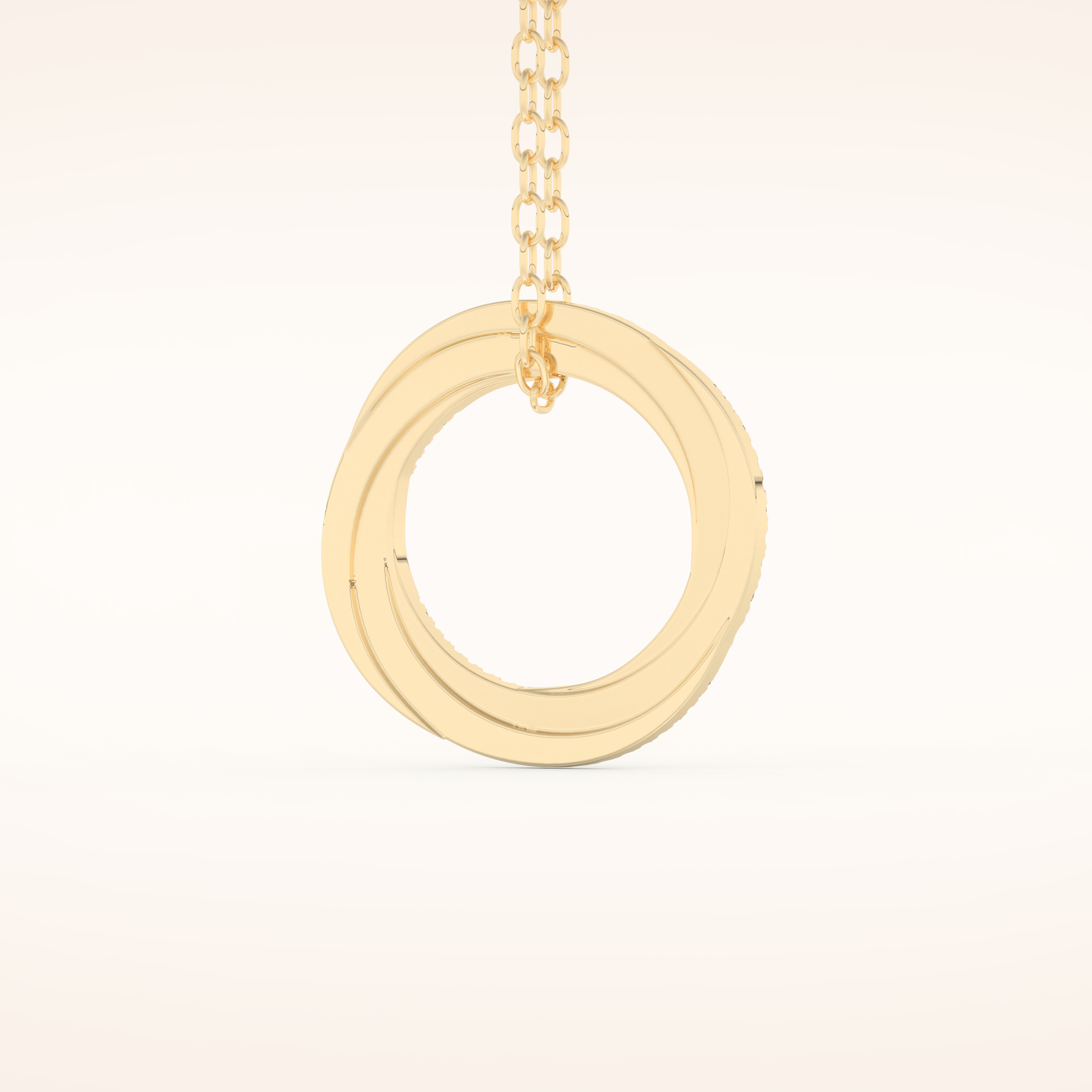 1.288 TCW Round Cut Moissanite Spiral Circle Charm Necklace