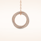 1.288 TCW Round Cut Moissanite Spiral Circle Charm Necklace