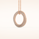 1.288 TCW Round Cut Moissanite Spiral Circle Charm Necklace