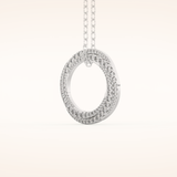 1.288 TCW Round Cut Moissanite Spiral Circle Charm Necklace