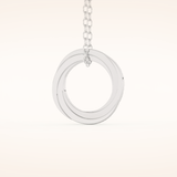 1.288 TCW Round Cut Moissanite Spiral Circle Charm Necklace