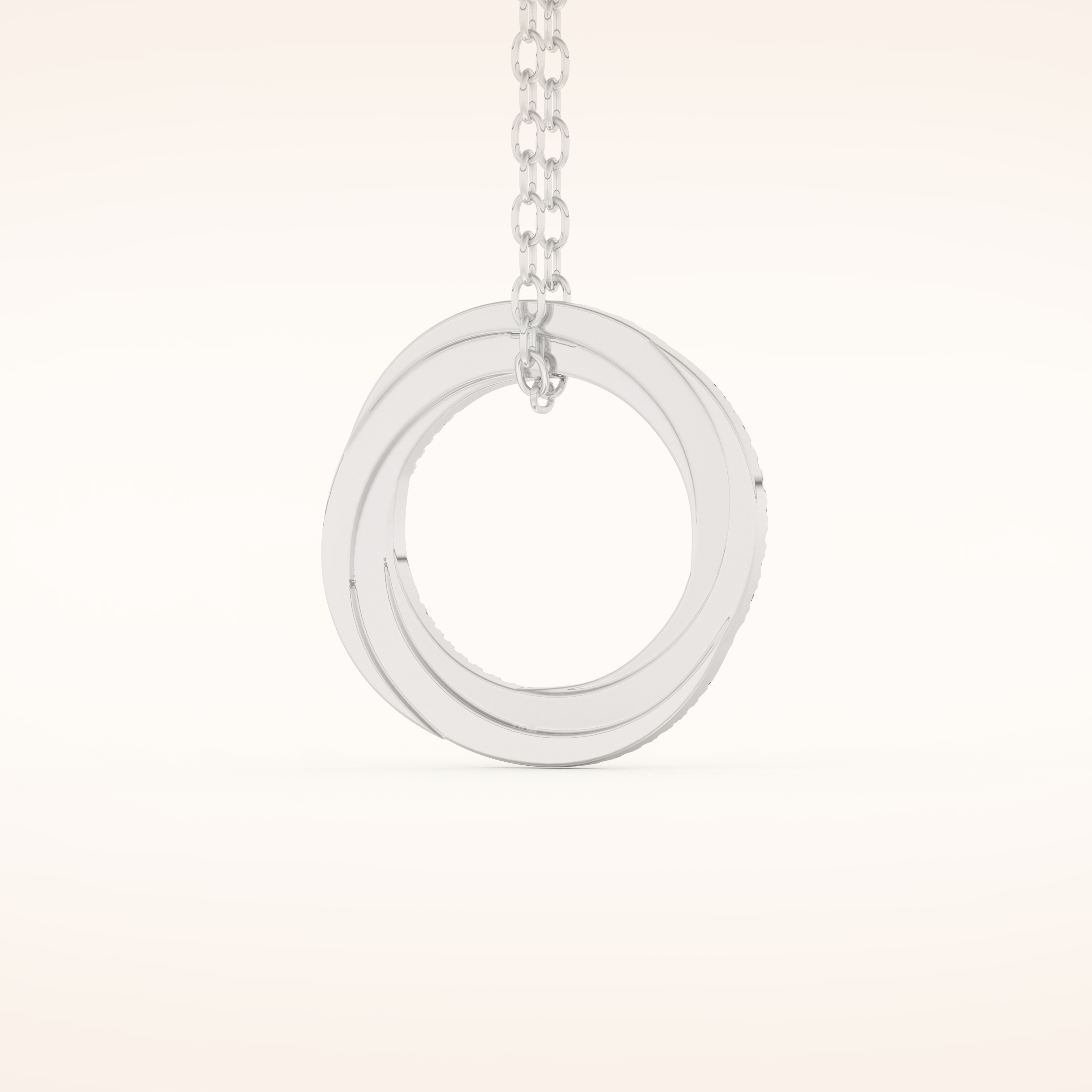 1.288 TCW Round Cut Moissanite Spiral Circle Charm Necklace