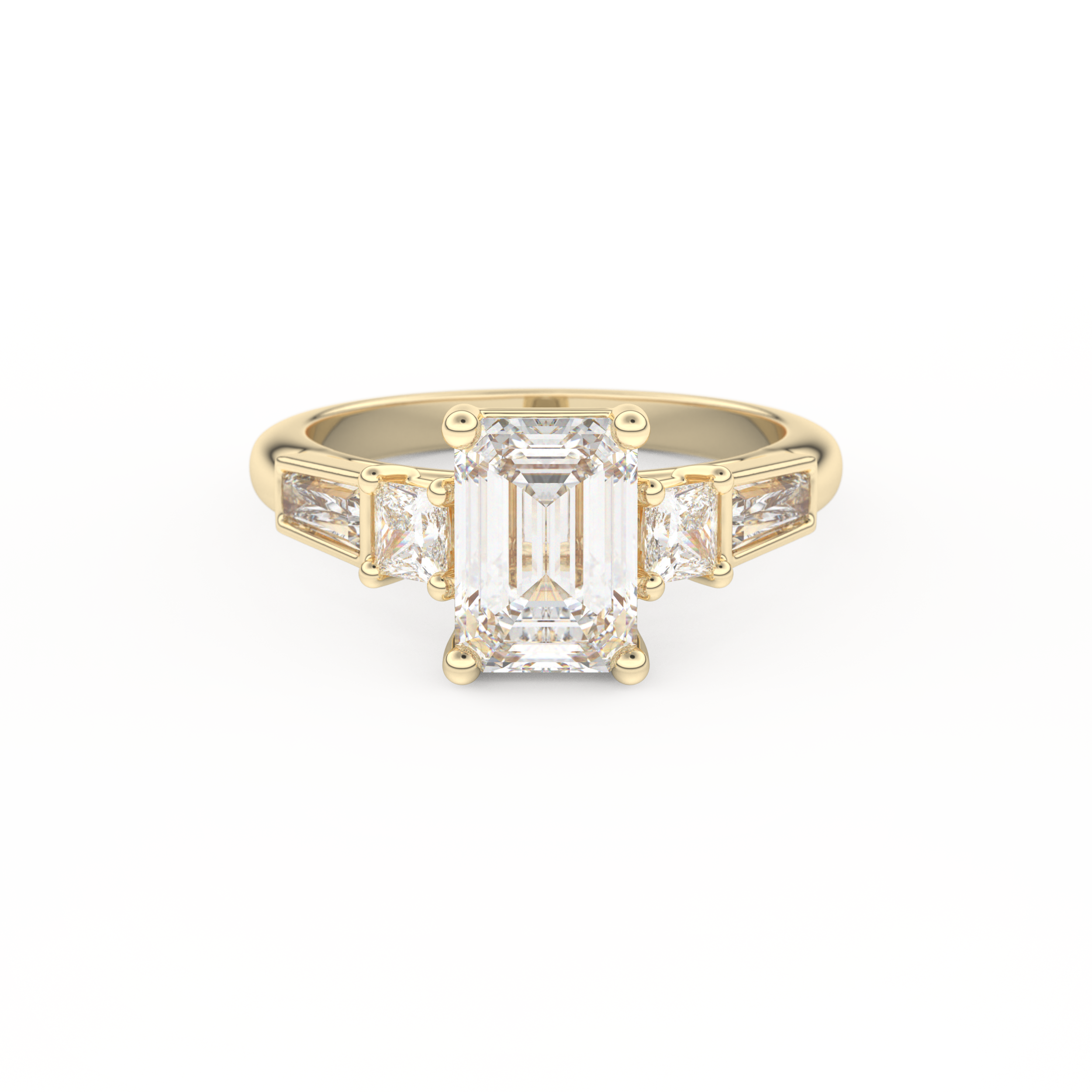 Emerald Cluster Lab Grown Diamond Engagement Ring
