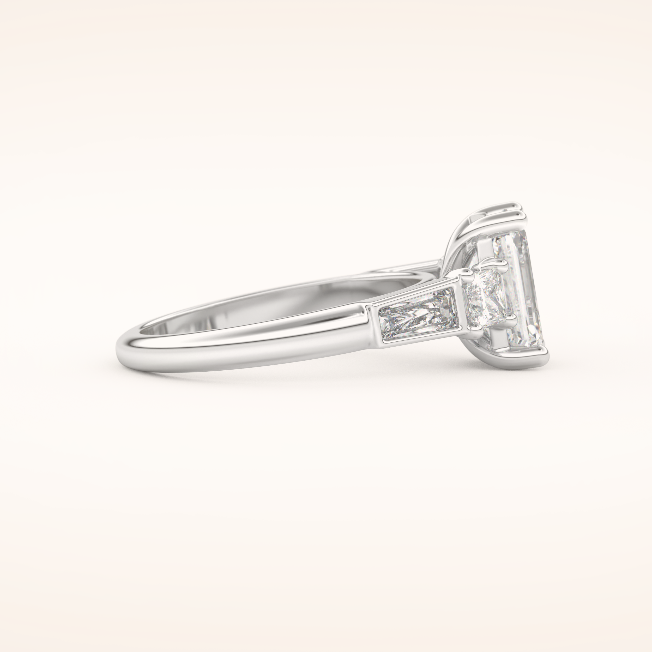 1.83 CT Emerald Shaped Cluster Moissanite Engagement Ring