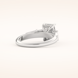 1.83 CT Emerald Shaped Cluster Moissanite Engagement Ring