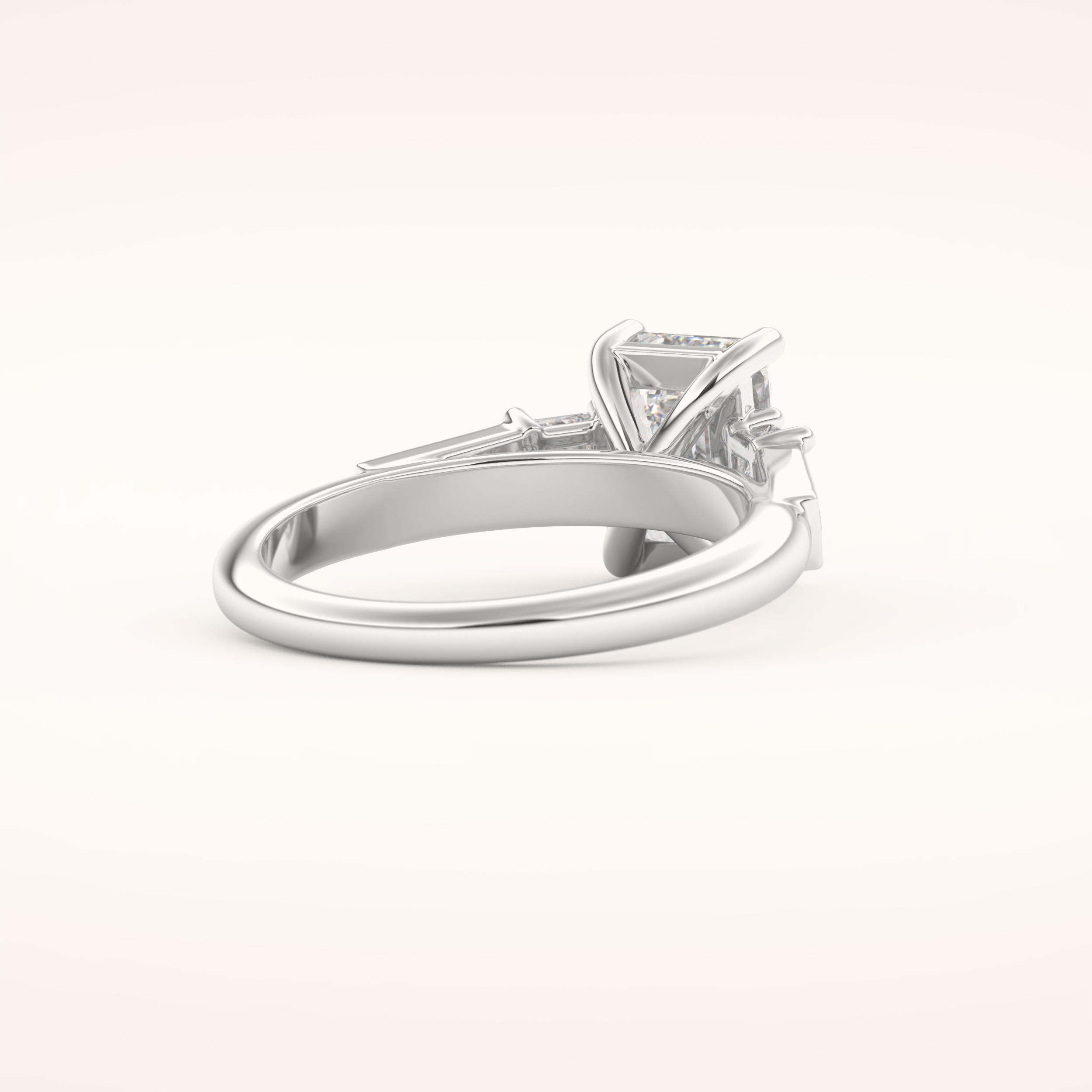 1.83 CT Emerald Shaped Cluster Moissanite Engagement Ring
