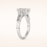 1.83 CT Emerald Shaped Cluster Moissanite Engagement Ring