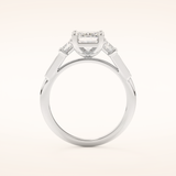 1.83 CT Emerald Shaped Cluster Moissanite Engagement Ring
