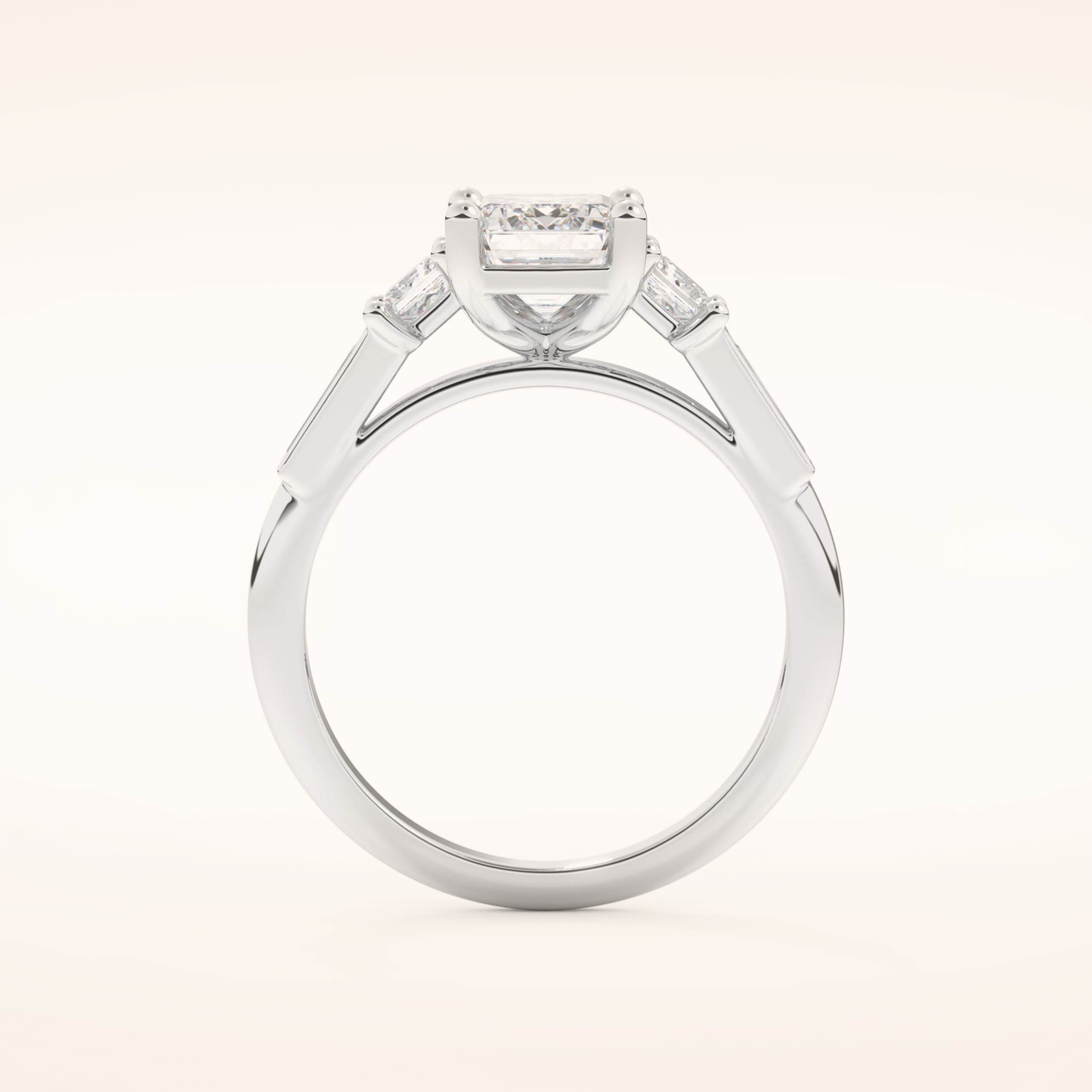 1.83 CT Emerald Shaped Cluster Moissanite Engagement Ring