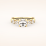 1.03 CT Round Shaped Cluster Moissanite Engagement Ring