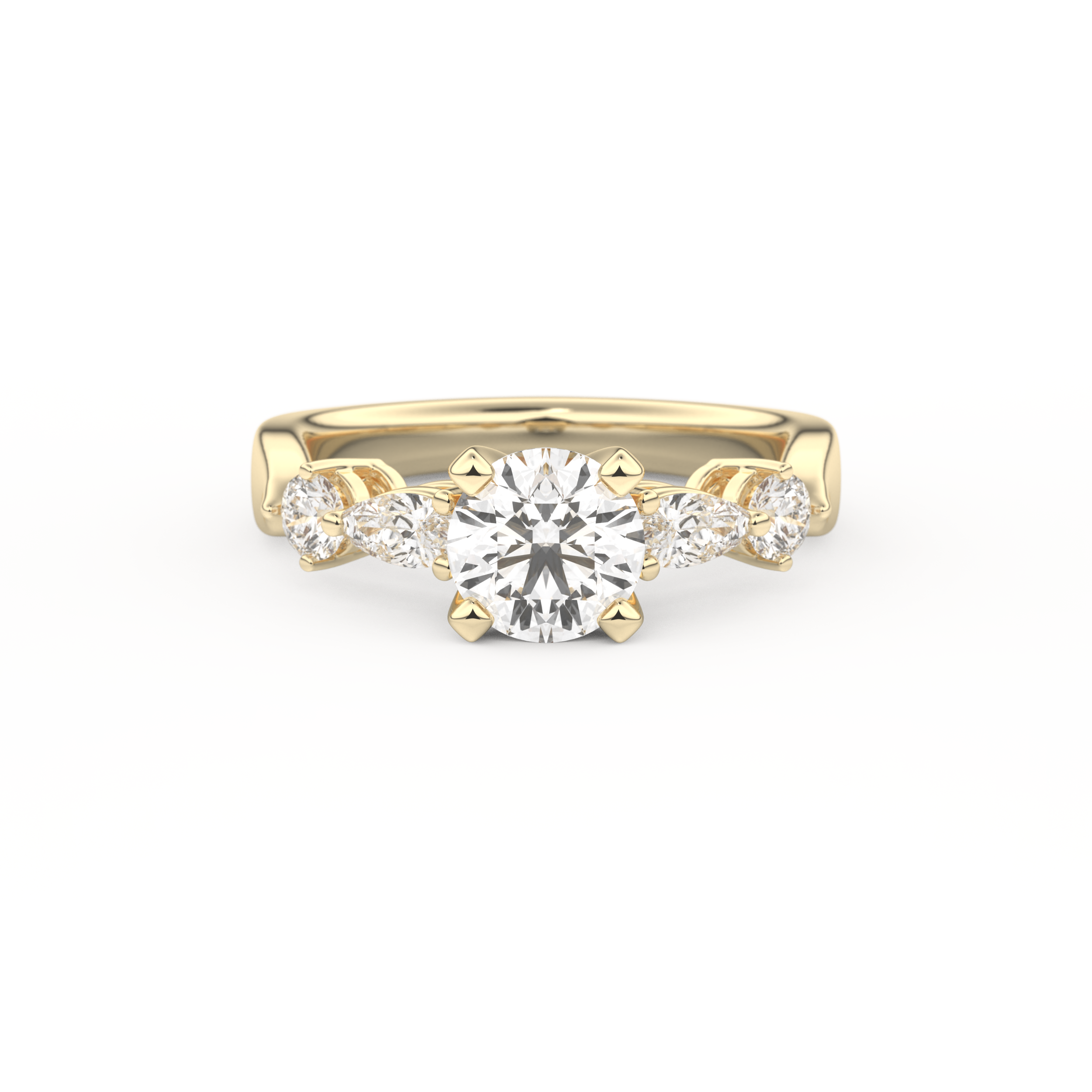 Round Cluster Lab Grown Diamond Engagement Ring
